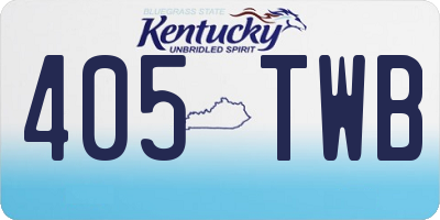 KY license plate 405TWB