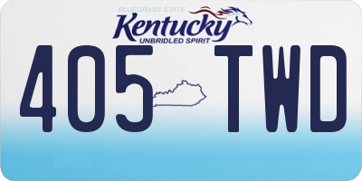 KY license plate 405TWD