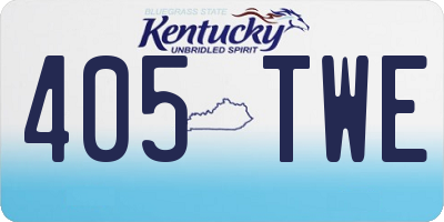 KY license plate 405TWE