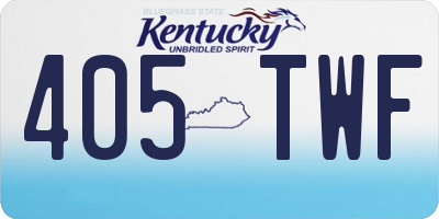 KY license plate 405TWF