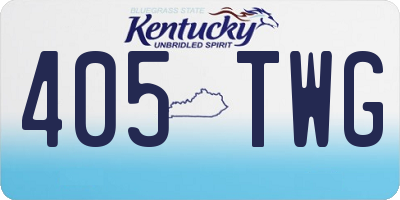 KY license plate 405TWG