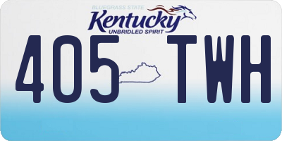 KY license plate 405TWH