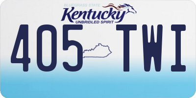 KY license plate 405TWI
