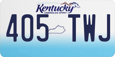KY license plate 405TWJ