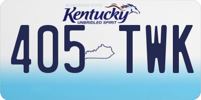 KY license plate 405TWK