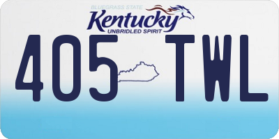 KY license plate 405TWL