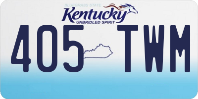 KY license plate 405TWM