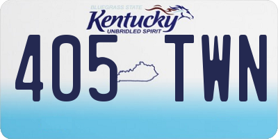 KY license plate 405TWN