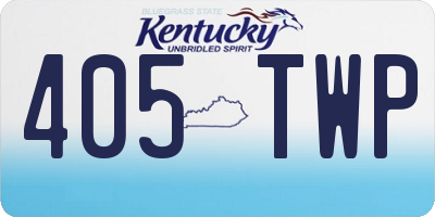 KY license plate 405TWP