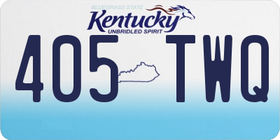 KY license plate 405TWQ