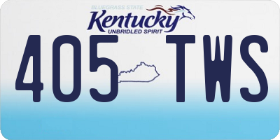 KY license plate 405TWS