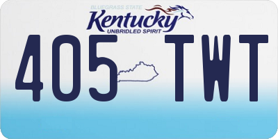 KY license plate 405TWT