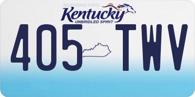 KY license plate 405TWV