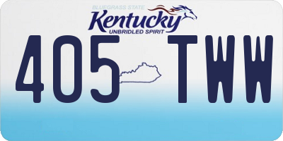 KY license plate 405TWW