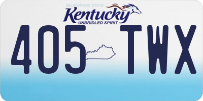 KY license plate 405TWX