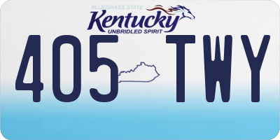 KY license plate 405TWY