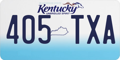 KY license plate 405TXA