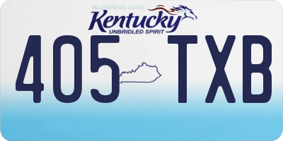 KY license plate 405TXB