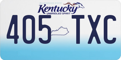 KY license plate 405TXC