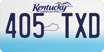 KY license plate 405TXD