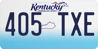 KY license plate 405TXE