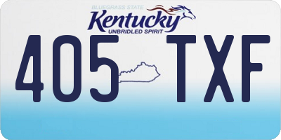 KY license plate 405TXF