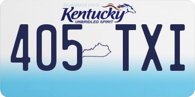 KY license plate 405TXI
