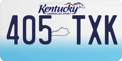 KY license plate 405TXK