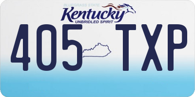 KY license plate 405TXP
