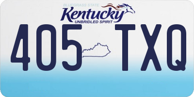 KY license plate 405TXQ