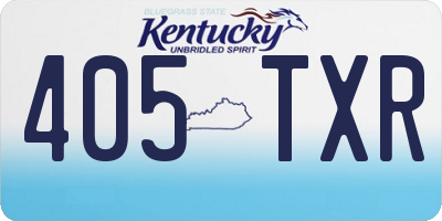 KY license plate 405TXR
