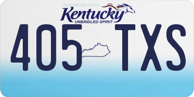 KY license plate 405TXS