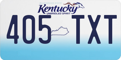 KY license plate 405TXT