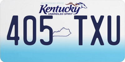 KY license plate 405TXU