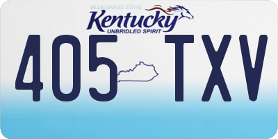 KY license plate 405TXV