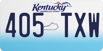 KY license plate 405TXW