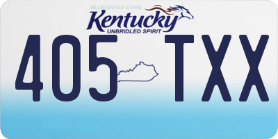 KY license plate 405TXX