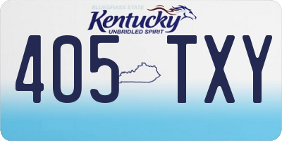 KY license plate 405TXY