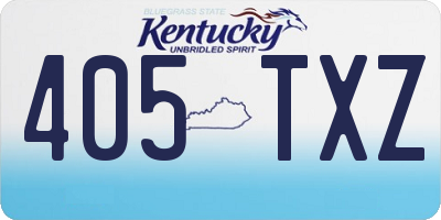 KY license plate 405TXZ