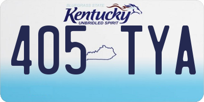 KY license plate 405TYA
