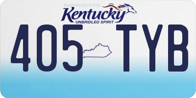 KY license plate 405TYB