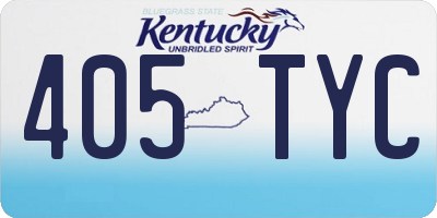 KY license plate 405TYC