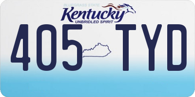 KY license plate 405TYD
