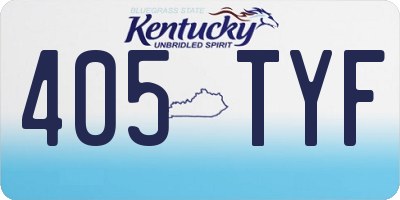 KY license plate 405TYF