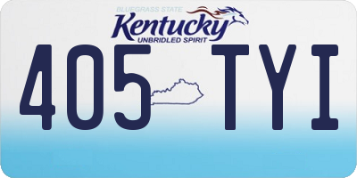 KY license plate 405TYI