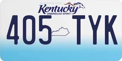 KY license plate 405TYK