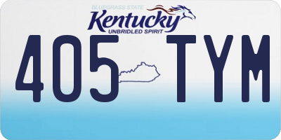 KY license plate 405TYM