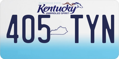 KY license plate 405TYN