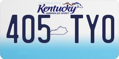KY license plate 405TYO