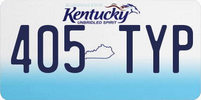 KY license plate 405TYP